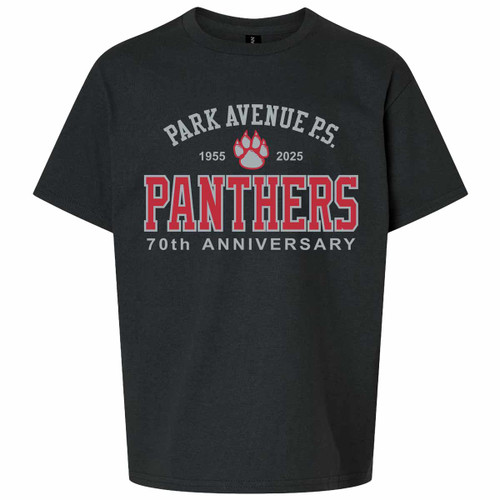 PAS Youth Ultra Cotton T-Shirt with 70th Anniversary Logo - Black (PAS-311-BK) PAS Youth Ultra Cotton T-Shirt with 70th Anniversary Logo - Black (PAS-311-BK)