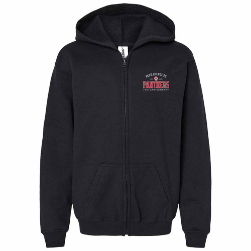 PAS Youth Heavy Blend 50/50 Full-Zip Hoodie with 70th Anniversary Logo - Black PAS Youth Heavy Blend 50/50 Full-Zip Hoodie with 70th Anniversary Logo - Black