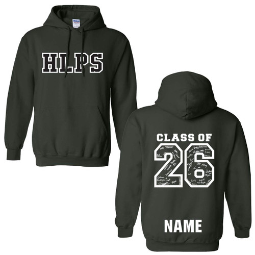 HOL Grad 2026 Adult Size Hooded Sweatshirt - Forest Green (HOL-009-FO)