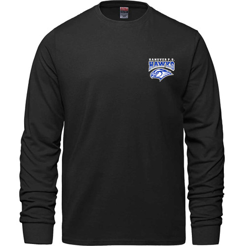 HNO Adult Ring Spun Combed Cotton Long Sleeve Crewneck Shirt - Black (HNO-010-BK)