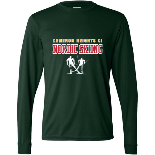 CHC Men’s NexGen Wicking Long Sleeve Tee - Dark Green (Nordic Skiing) (CHC-113-DG)