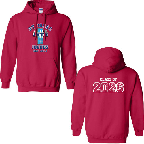 SIJ Adult Heavy Blend Grad Hoodie with 2026 Design - Cherry Red (SIJ-013-CH)
