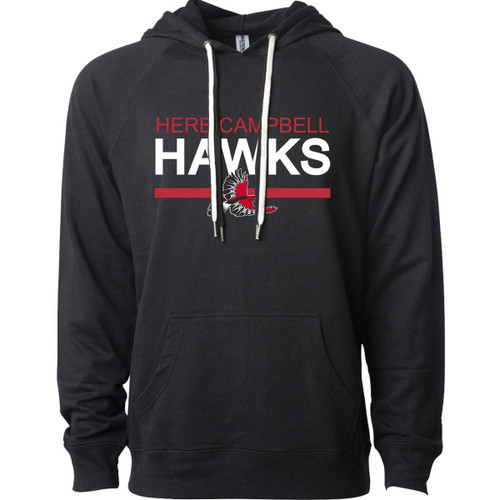 HCP Adult Icon Lightweight Loopback Terry Hoodie - Black (Staff) (HCP-040-BK)