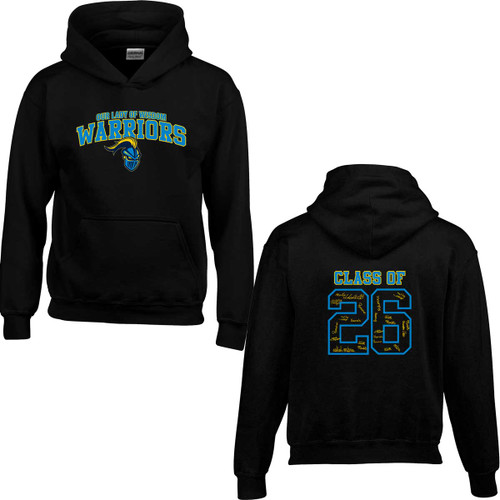 OLW Youth Grad Hoodie with 26 Logo - Black (Design 1) (OLW-310-BK)