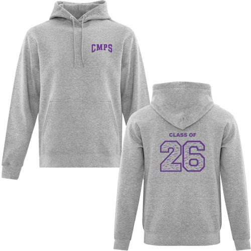 CMP Adult Fleece Grad Hoodie with 2026 Logo - Athletic Heather (Design 2) (CMP-019-AH)