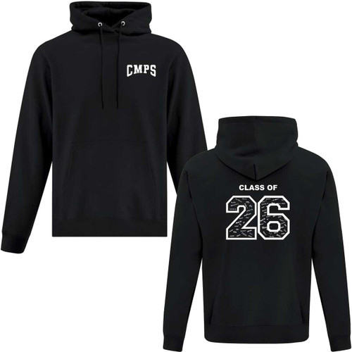 CMP Adult Fleece Grad Hoodie with 2026 Logo - Black (Design 2) (CMP-020-BK)