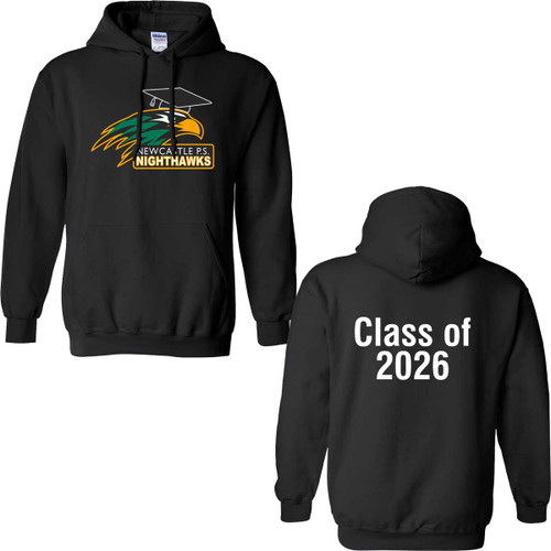 NPS Grade 6 Adult Size Grad Hooded Sweatshirt with 2026 Design - Black (NPS-031-BK)