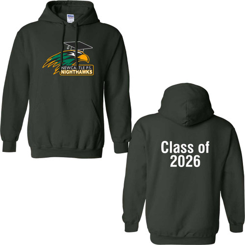 NPS Grade 6 Adult Size Grad Hooded Sweatshirt with 2026 Design - Forest (NPS-031-FO)