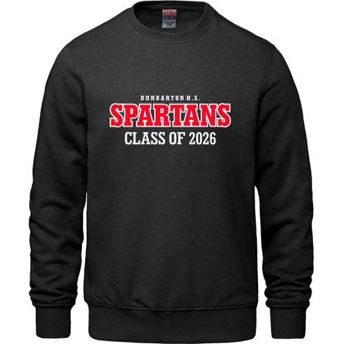 DUN Adult Grad Crewneck Sweatshirt with 2026 Design - Black (DUN-405-BK)