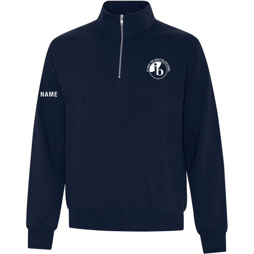 BAS Adult Quarter Zip Sweater - Navy (BAS-009-NY)