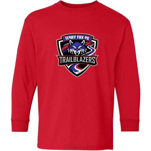 TEF Youth Heavy Cotton Long Sleeve T-Shirt - Red (New Design) (TEF-312-RE)