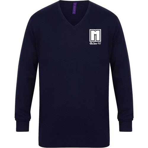 MCP Adult V-Neck Durapil Ultra Acrylic Sweater - Navy (MCP-008-NY)
