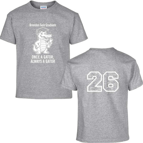 BGS Grade 5 Youth Grad T-Shirt with 2026 Design - Sport Grey (BGS-305-SG)