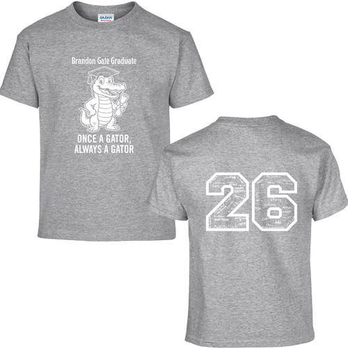 BGS Grade 5 Youth Grad T-Shirt with 2026 Design - Sport Grey (BGS-305-SG)