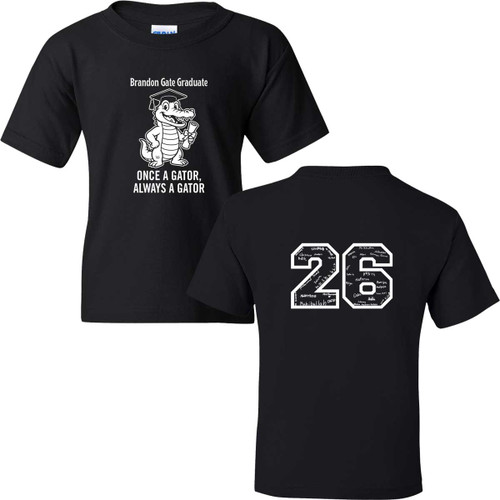 BGS Grade 5 Youth Grad T-Shirt with 2026 Design - Black (BGS-305-BK)