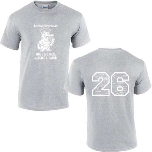 BGS Grade 5 Adult Grad T-Shirt with 2026 Design - Sport Grey (BGS-005-SG)