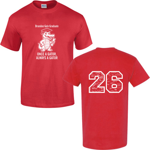 BGS Grade 5 Adult Grad T-Shirt with 2026 Design - Red (BGS-005-RE)