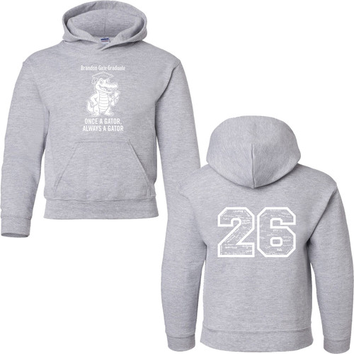 BGS Grade 5 Youth Heavy Blend Grad Hoodie with 2026 Design - Sport Grey (BGS-307-SG)