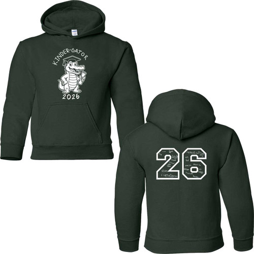 BGS Kindergarten Youth Heavy Blend Grad Hoodie with 2026 Design - Forest (BGS-306-FO)
