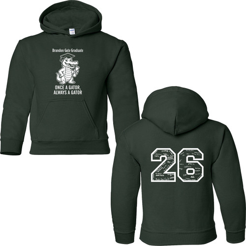 BGS Grade 5 Youth Heavy Blend Grad Hoodie with 2026 Design - Forest (BGS-307-FO)