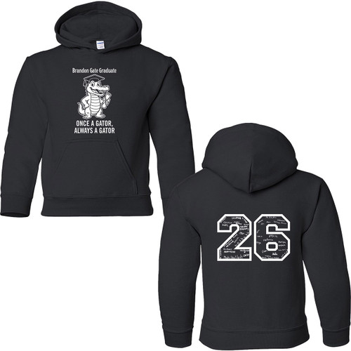 BGS Grade 5 Youth Heavy Blend Grad Hoodie with 2026 Design - Black (BGS-307-BK)