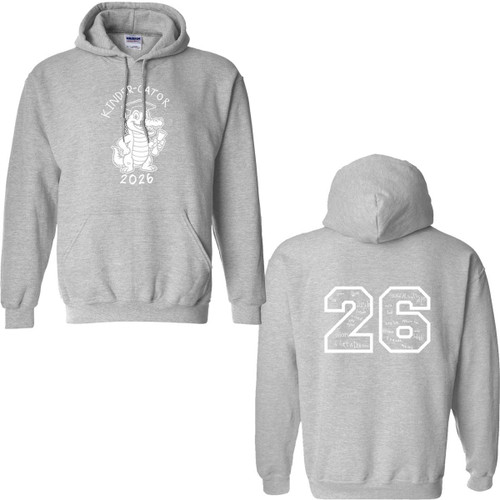 BGS Kindergarten Adult Heavy Blend Grad Hoodie with 2026 Design - Sport Grey (BGS-006-SG)