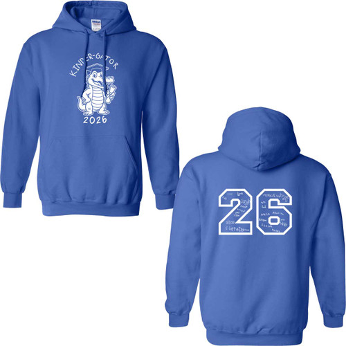 BGS Kindergarten Adult Heavy Blend Grad Hoodie with 2026 Design - Royal (BGS-006-RO)
