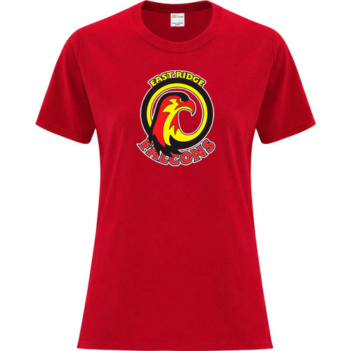 ECS Women’s Everyday Cotton Tee - Red (ECS-203-RE)