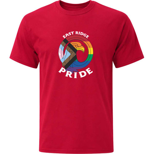 ECS Men’s Everyday Cotton Tee with Multi Colour Logo - Red (ECS-110-RE)