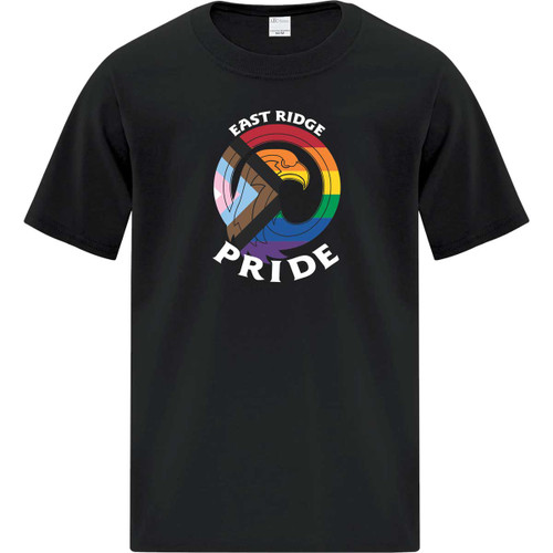 ECS Youth Everyday Cotton Tee with Multi Colour Logo - Black (ECS-310-BK)