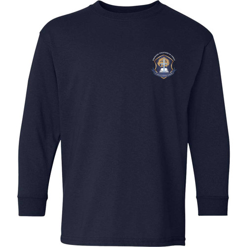 HLN Youth Cotton Long Sleeve T-Shirt - Navy (HLN-304-NY)