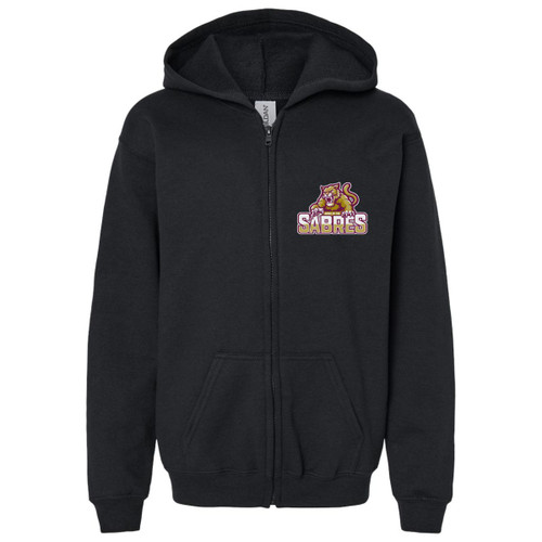 SSB Youth Heavy Blend Full-Zip Hooded Sweatshirt - Black (Design 6) (SSB-334-BK)