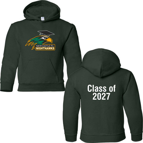 NPS Grade 6 Grad Youth Size Hooded Sweatshirt with 2076 Design - Forest (NPS-335-FO)