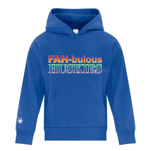 FAH Youth Fleece Hoodie with Multi-Colour Logo - Royal Blue (FAH-319-RO)