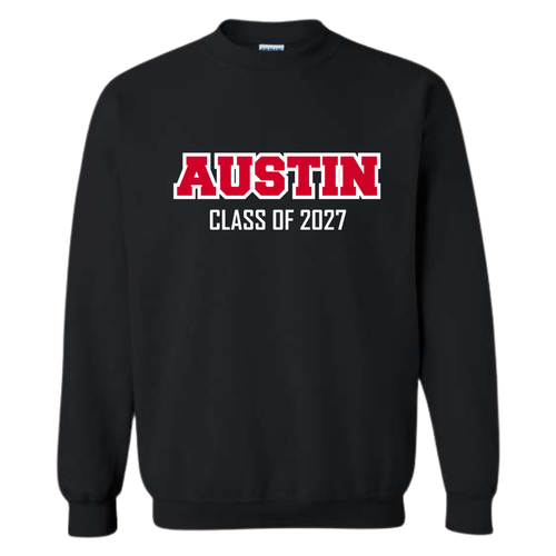 FLA Adult Heavy Blend Crewneck Sweatshirt with Printed 2027 Logo - Black (FLA-010-BK)