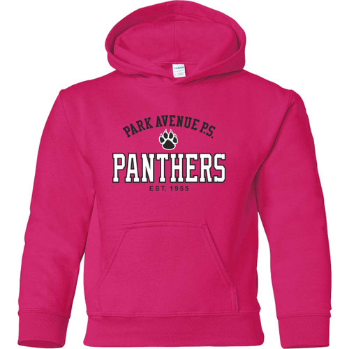 PAS Youth Heavy Blend Hooded Sweatshirt with PAW Logo - Heliconia (PAS-334-HE)