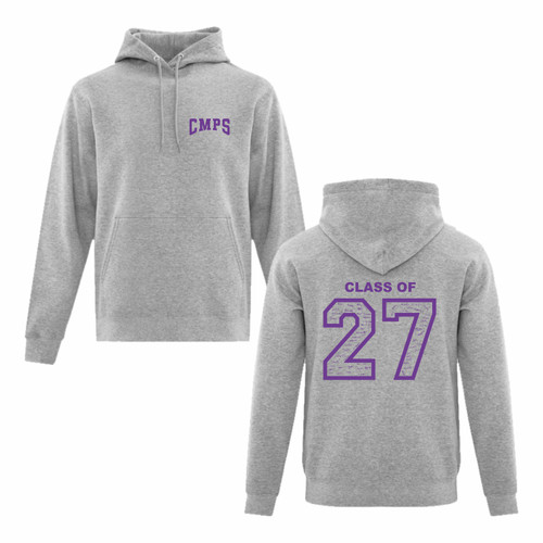 CMP Adult Fleece Grad Hoodie with 2027 Logo - Athletic Heather (Design 2) (CMP-021-AH)