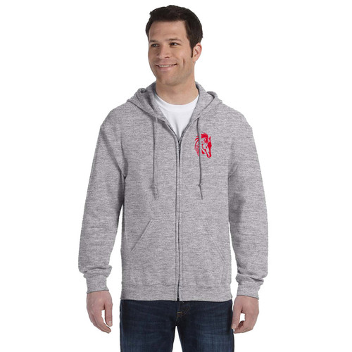 WJH Adult Heavy Blend 50/50 Full-Zip Hoody - Sport Grey (WJH-012-SG)