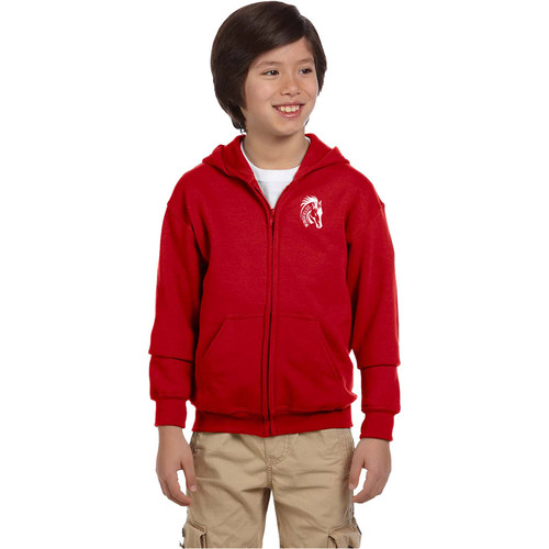 WJH Youth Heavy Blend 50/50 Full-Zip Hoody - Red (WJH-047-RE)