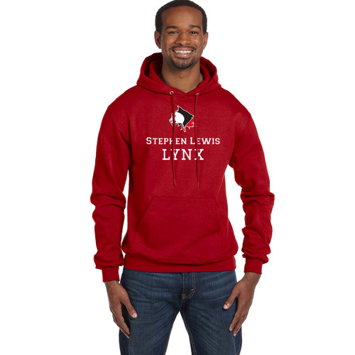 SLS Champion Men's Double Dry Eco Pullover Hood (Design 1) - Red (SLS-125-RE)