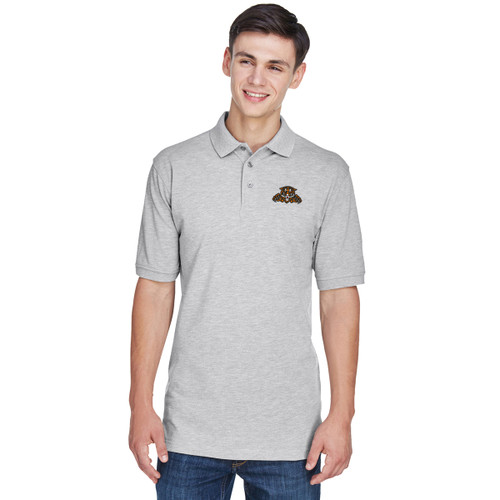 LBP Harriton Men’s Easy Blend Poly-Cotton Blend Polo - Grey Heather (LBP-110-GH)