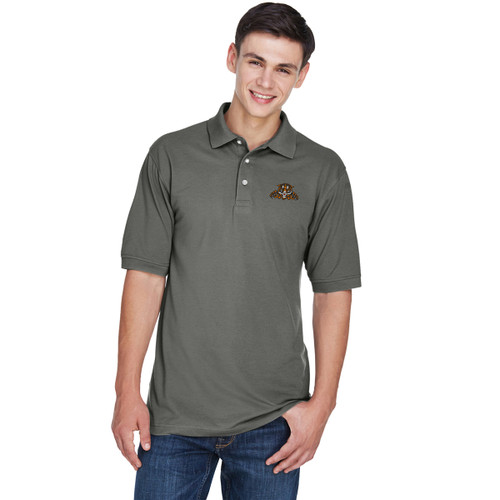 LBP Harriton Men’s Easy Blend Poly-Cotton Blend Polo - Charcoal Grey (LBP-110-CG)