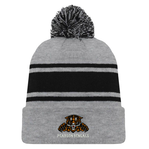 LBP Athletic Knit Brand Winter Acrylic Knit Team Toque - Heather Grey/Black (LBP-051-HG.AK-A1830A-920-LG)