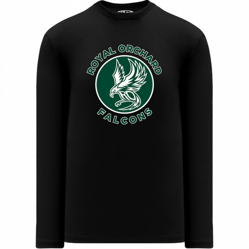 ROS Athletic Knit Women’s Apparel Long Sleeve Shirts - Black (ROS-207-BK)