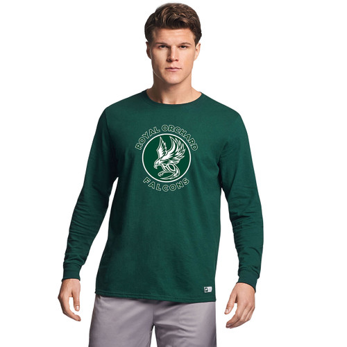 ROS Russell Men's Essential Long ⁠Sleeve T-⁠Shirt - Dark Green (ROS-113-DG)