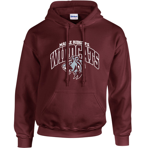 Maple Ridge Wildcats Adult Gildan Heavy Blend Pullover Hoody - Maroon (MRW-002-MA)