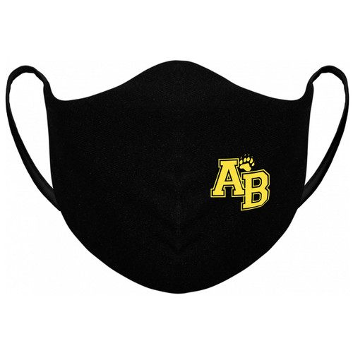 ABJ Athletic Knit Adult In-Stock Adjustable Reusable Fabric Face Mask - Black (ABJ-053-BK)