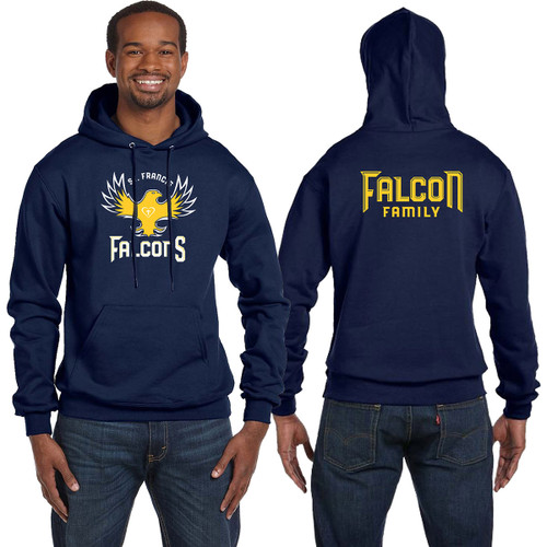 FAS Champion Men's Double Dry Eco Pullover Hooded Sweatshirt - Navy (FAS-102-NY)