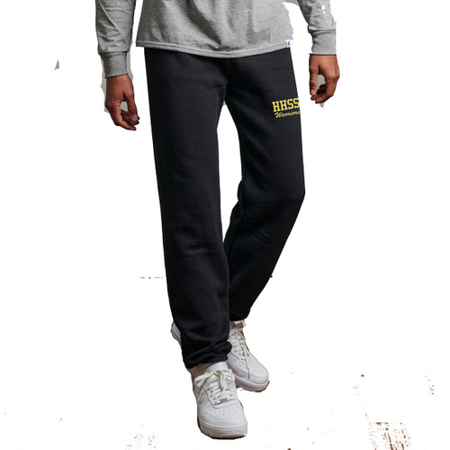 HHS Russell Men's Dri-Power Closed Bottom Sweatpant (Design 2) - Black (HHS-110-BK)