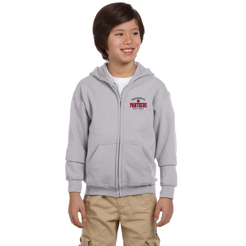 PAS Gildan Youth heavy Blend 50/50 Full-Zip Hooded Sweatshirt - Sport Grey (PAS-306-SG)